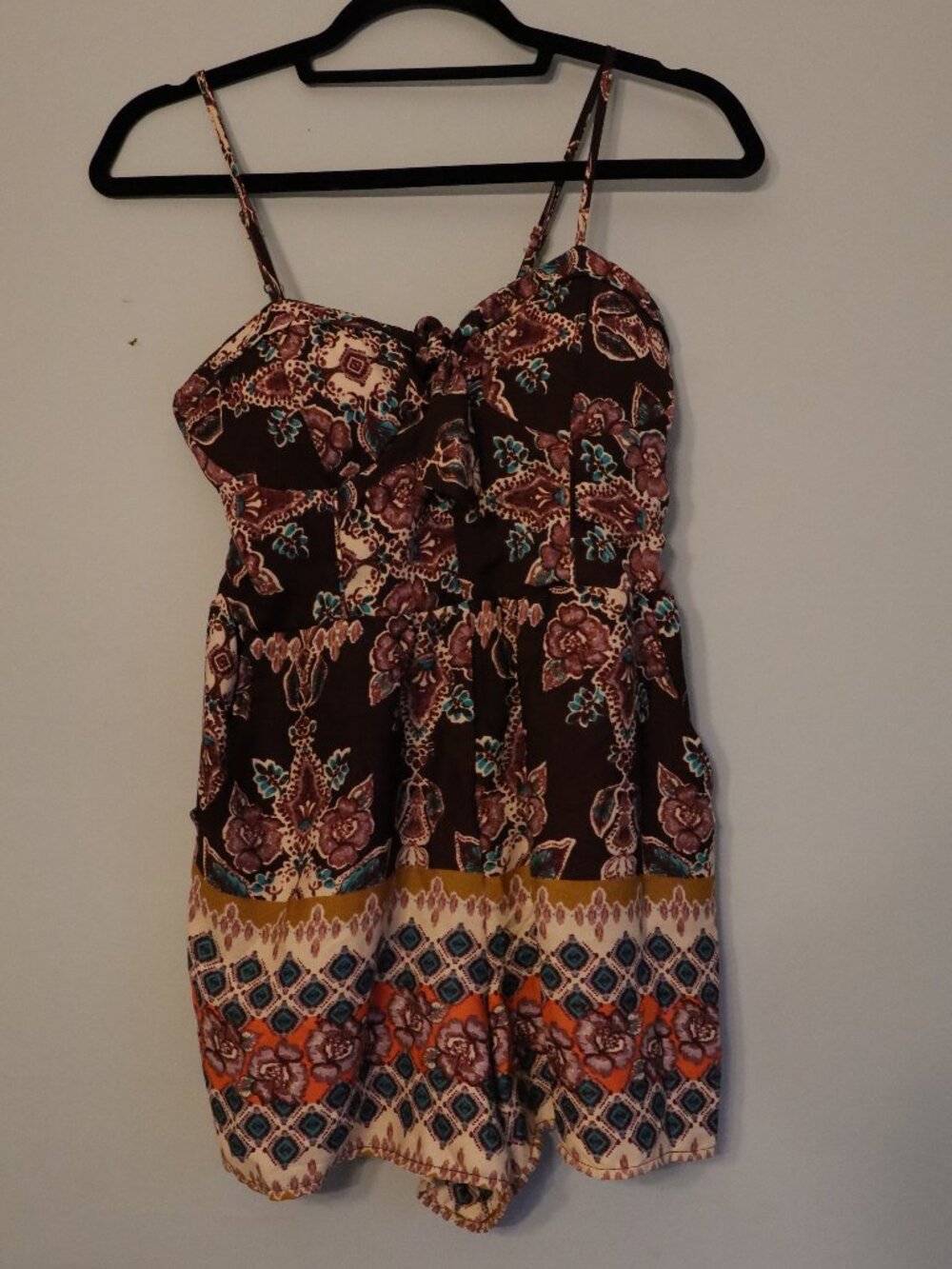 About a Girl Maroon Floral Romper